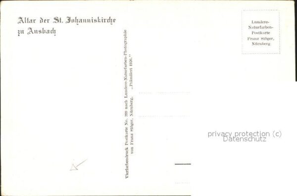 Ansbach Mittelfranken Altar der St. Johanniskirche – Bild 2