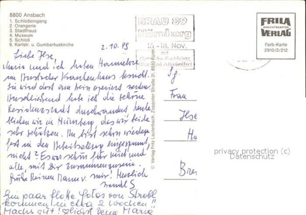 Ansbach Mittelfranken Schloss-Eingang Orangerie Stadthaus Mus – Bild 2