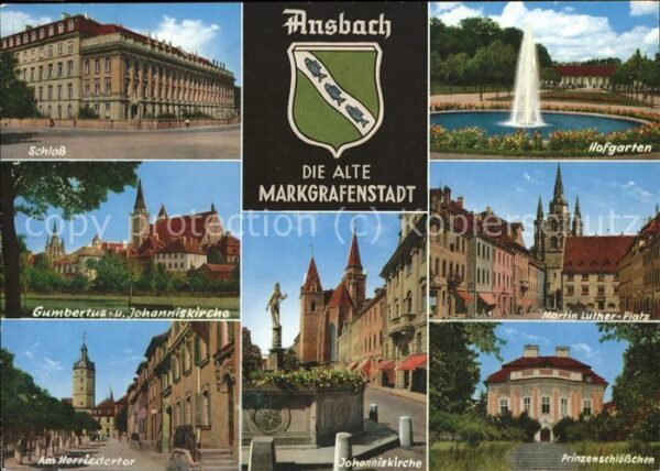Ansbach Mittelfranken Schloss Johanniskirche Hofgarten Gumber