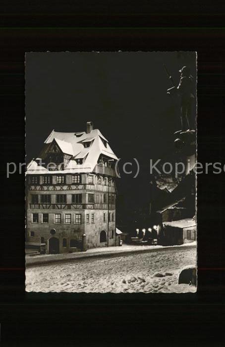 Nuernberg Fachwerkhaus Schnee