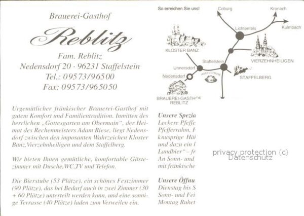 Nedensdorf Brauerei Gasthof Reblitz Wappen – Bild 2