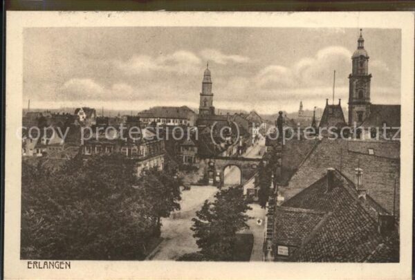 Erlangen Alte Fotoaufnahme Stadt