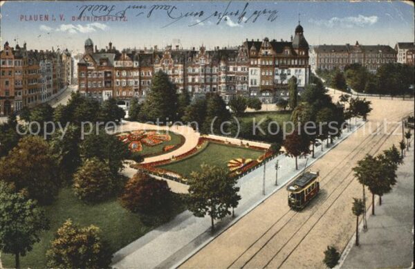 Plauen Vogtland Dittrichsplatz Straßenbahn Park