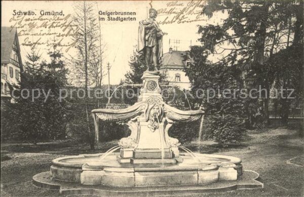 Gmuend Schwaebisch Geigerbrunnen Stadtgarten