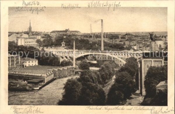 Plauen Vogtland Friedrich Augustusbrücke Totalansicht