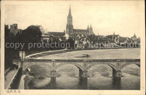 Ulm Donau Donaubrücke Münster Feldpost