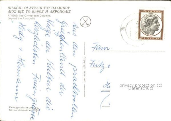 Athen Griechenland The Olympleum Columns beyond the Akropo – Bild 2