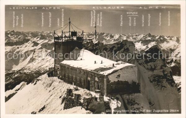 Zugspitze Münchener Haus mit Alpenpanorama