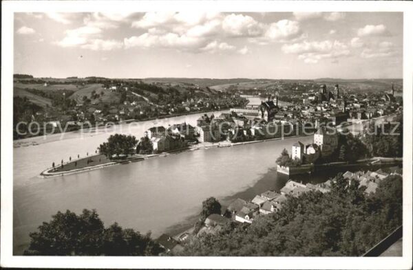 Passau Panorama vom Klosterberg