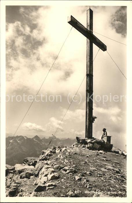 Allgaeu Region Allgäuer Alpen Hochvogel Gipfelkreuz