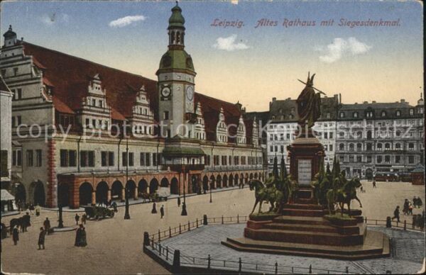 Leipzig Altes Rathaus und Siegesdenkmal Feldpos