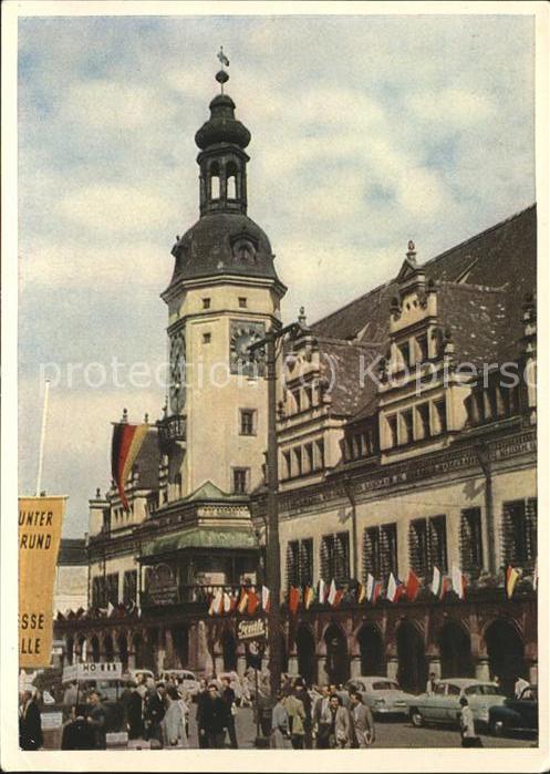 Leipzig Altes Rathaus im Messeschmuck