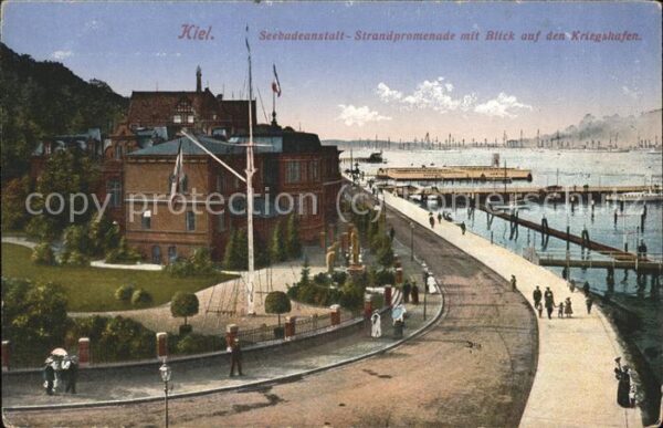 Kiel Seebadeanstalt Strand Blick auf Kriegsh