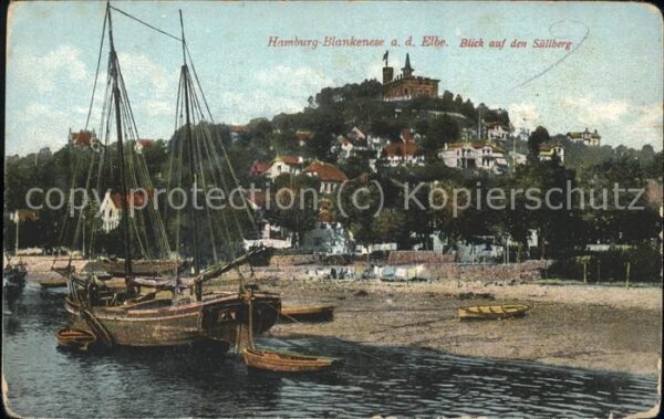 Blankenese Hamburg mit Süllberg Segelschiff