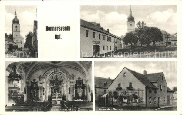 Konnersreuth Oberpfalz Kirche Gasthof Schiml Marktplatz Kirche