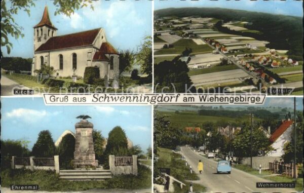 Schwenningdorf Kirche Fliegeraufnahme Ehrenmal Wehmerh