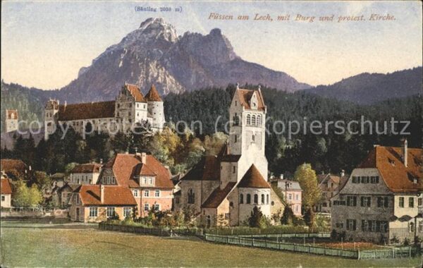 Fuessen Allgaeu Burg protest. Kirche