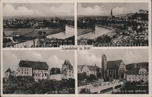 Landshut Burg Trausnitz Isarbrücke