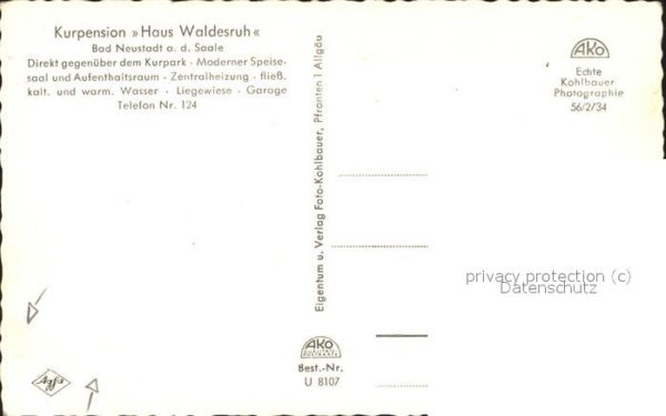 Bad Neustadt Kurpension Haus Waldesruh – Bild 2