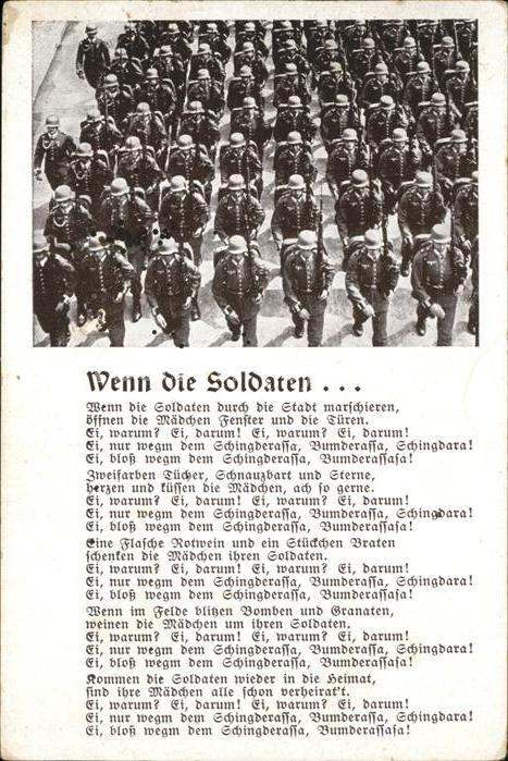 Liederkarte Wenn die Soldaten