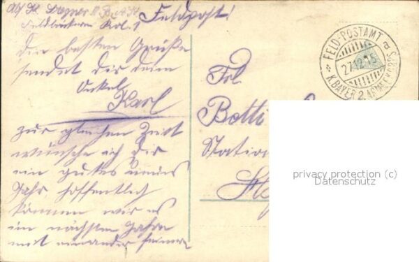 Schwarz Weiss Rot Kind Feldpost 2. Armeekorps – Bild 2