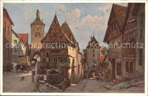 Kuenstlerkarte J. Frank Nr. 1140 Rothenburg-Tauber