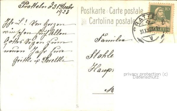 Kuenstlerkarte W. Früh Blumen Vase – Bild 2