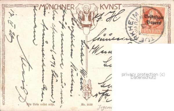 Verlag Muenchner Kunst Nr. 3122 Ehepaar Kind Kaffeekränzchen – Bild 2