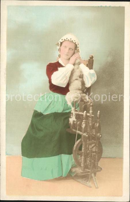 Spinnen Handwerk Spinnrad Tracht