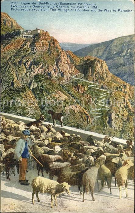 Hirte Schafe Ziegen Gourdon Way to Paradise