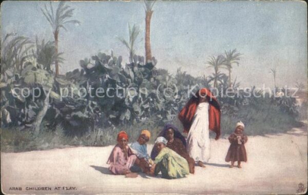 Verlag Tucks Oilette Nr. 7204 Arabien Araber Kinder spielen