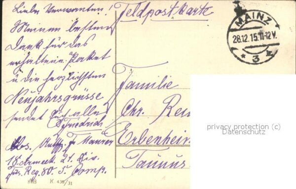 Schwarz Weiss Rot Neujahr Fahne Blume Feldpost – Bild 2