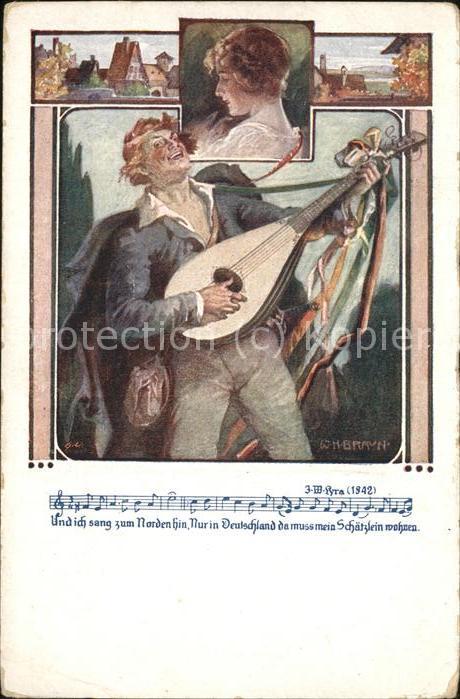 Verlag Schulverein Nr 1238 Mandoline Künstlerkarte