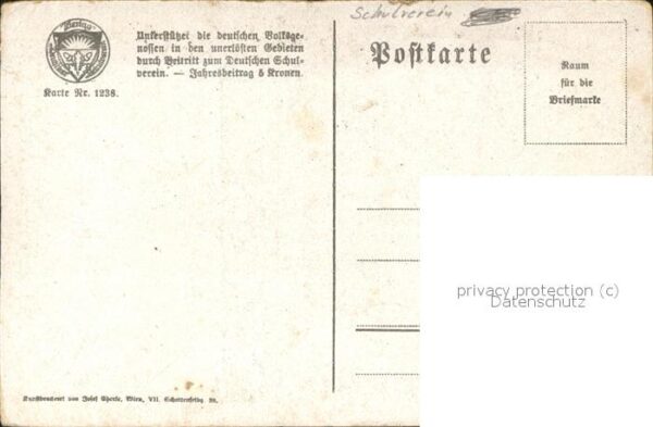 Verlag Schulverein Nr 1238 Mandoline Künstlerkarte – Bild 2