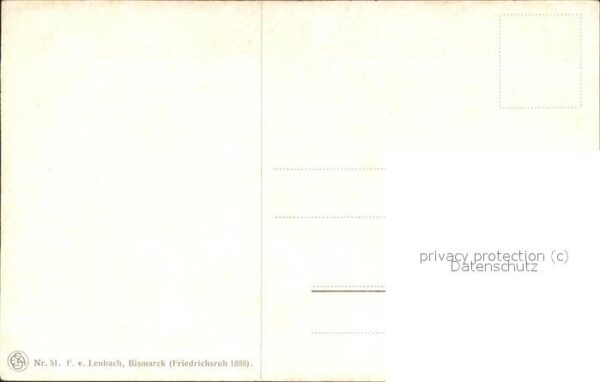 Bismarck Künstlerkarte F.v. Lenbach Nr. 51 Fried – Bild 2