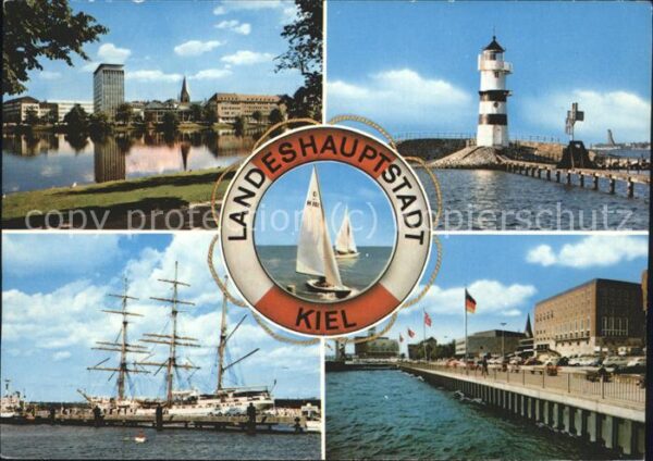 Leuchtturm Lighthouse Segelschiff Kiel