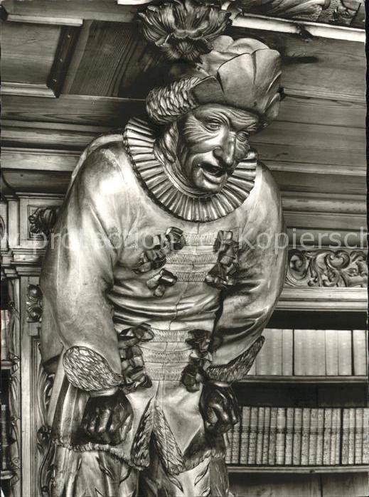 Bibliothek Library Waldsassen Holzfigur Papiermüller Ciste