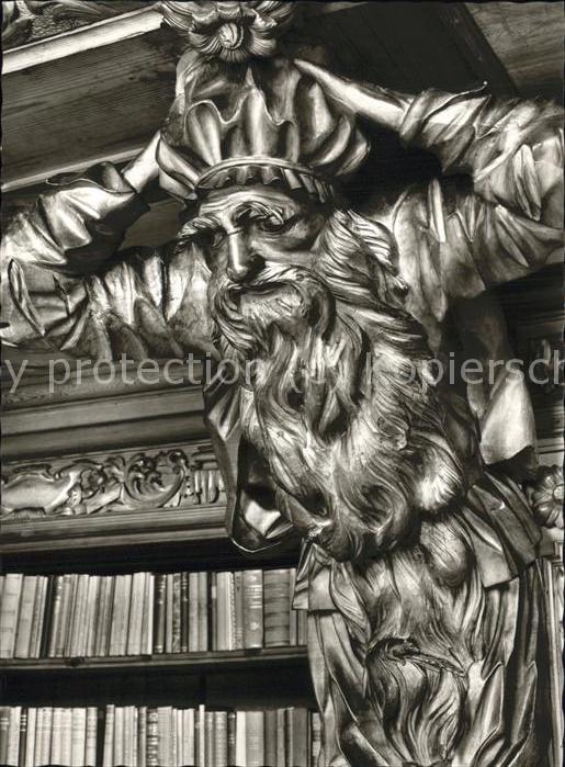 Bibliothek Library Waldsassen Holzfigur Getreidemeister Ci