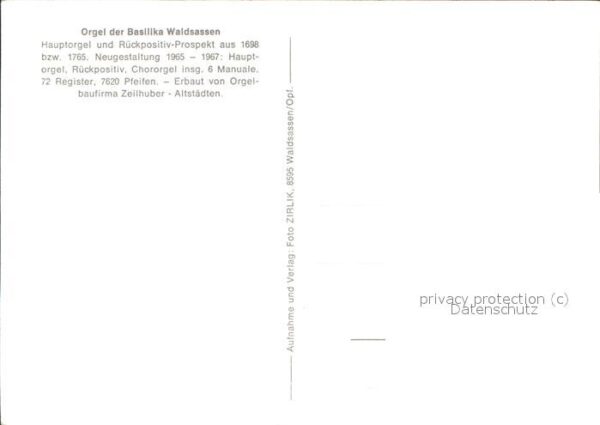 Kirchenorgel Basilika Waldsassen – Bild 2