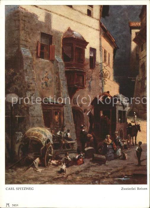 Spitzweg Carl Nr. 3951 Zweierlei Reisen Pferdekutsche