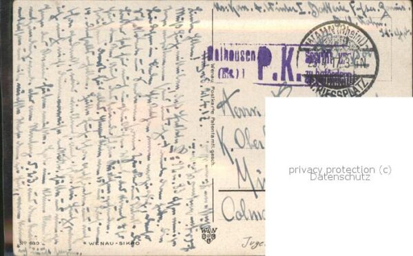 Feldpost-Stempel WK1 Wenau-Sikro-Verlag Wahn Mülhausen – Bild 2