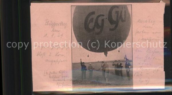 Heissluftballon EG-GÜ Werbung