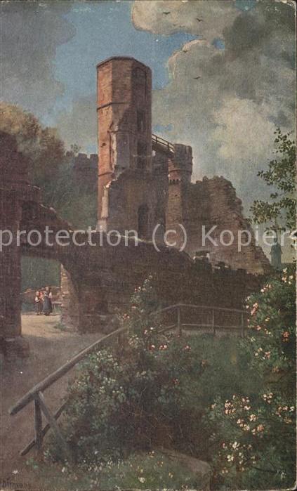 Hoffmann Heinrich Nr. 740 Heidelberg Burgruine Dilsberg