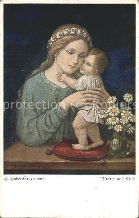 Kuenstlerkarte H. Huber-Sulzemoos Nr. 145 Mutter und K