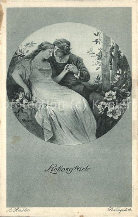 Kuenstlerkarte A. Rössler Nr. 102 Liebesglück Paar