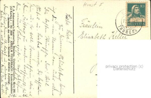 Kuenstlerkarte Anselm Feuerbach Nr. 2639 Kinderständch – Bild 2