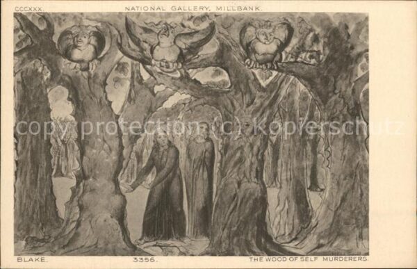 Kuenstlerkarte Blake Nr. 3356 The wood of self murdere