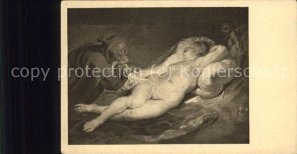 Kuenstlerkarte P.P. Rubens Hermit and the sleeping Ang