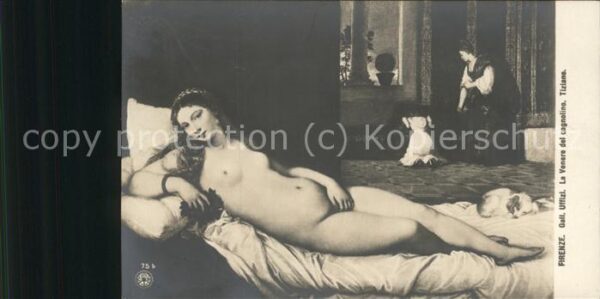Kuenstlerkarte Tiziano La Venere del cagnolino Nr. 75