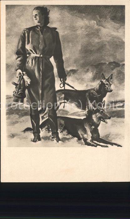 Verlag HDK Nr. 523 Jul. Engelhard Mädchen mit Hunden